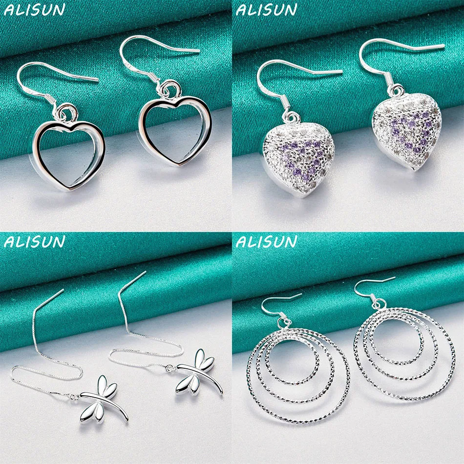 ALISUN 925 Sterling Silver Geometric Drop Earrings For Women Anniversary Gift Popular Wild Fashion Romantic Jewelry
ALISUN 925 Sterling Silver Geometric Drop Earrings For Women Anniversary Gift Popular Wild Fashion Romantic Jewelry