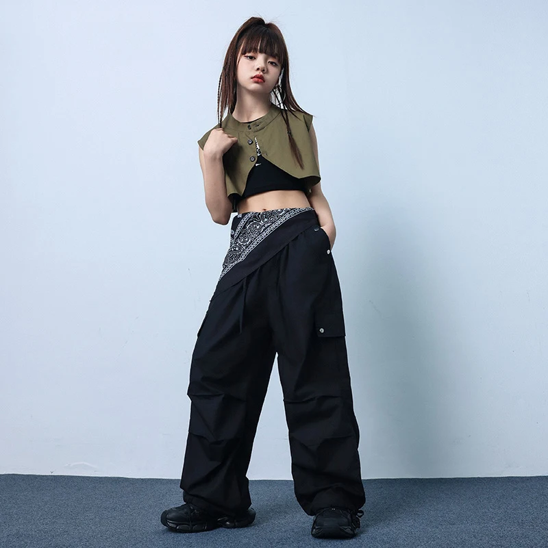 Kpop Girls Groups Jazz Dance Costumes Crop Tops Cargo Pants Suit Hiphop Children Ballroom Hip Hop Dance Stage Costumes DN19815
Kpop Girls Groups Jazz Dance Costumes Crop Tops Cargo Pants Suit Hiphop Children Ballroom Hip Hop Dance Stage Costumes DN19815