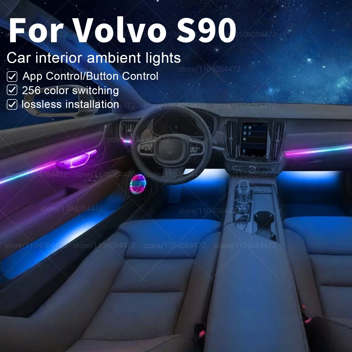 For Volvo S90 SPA 22in1 RGB Car Interior Acrylic Car Ambient Lights RGB Hidden Acrylic Strip Decoration Atmosphere Accessories
For Volvo S90 SPA 22in1 RGB Car Interior Acrylic Car Ambient Lights RGB Hidden Acrylic Strip Decoration Atmosphere Accessories
