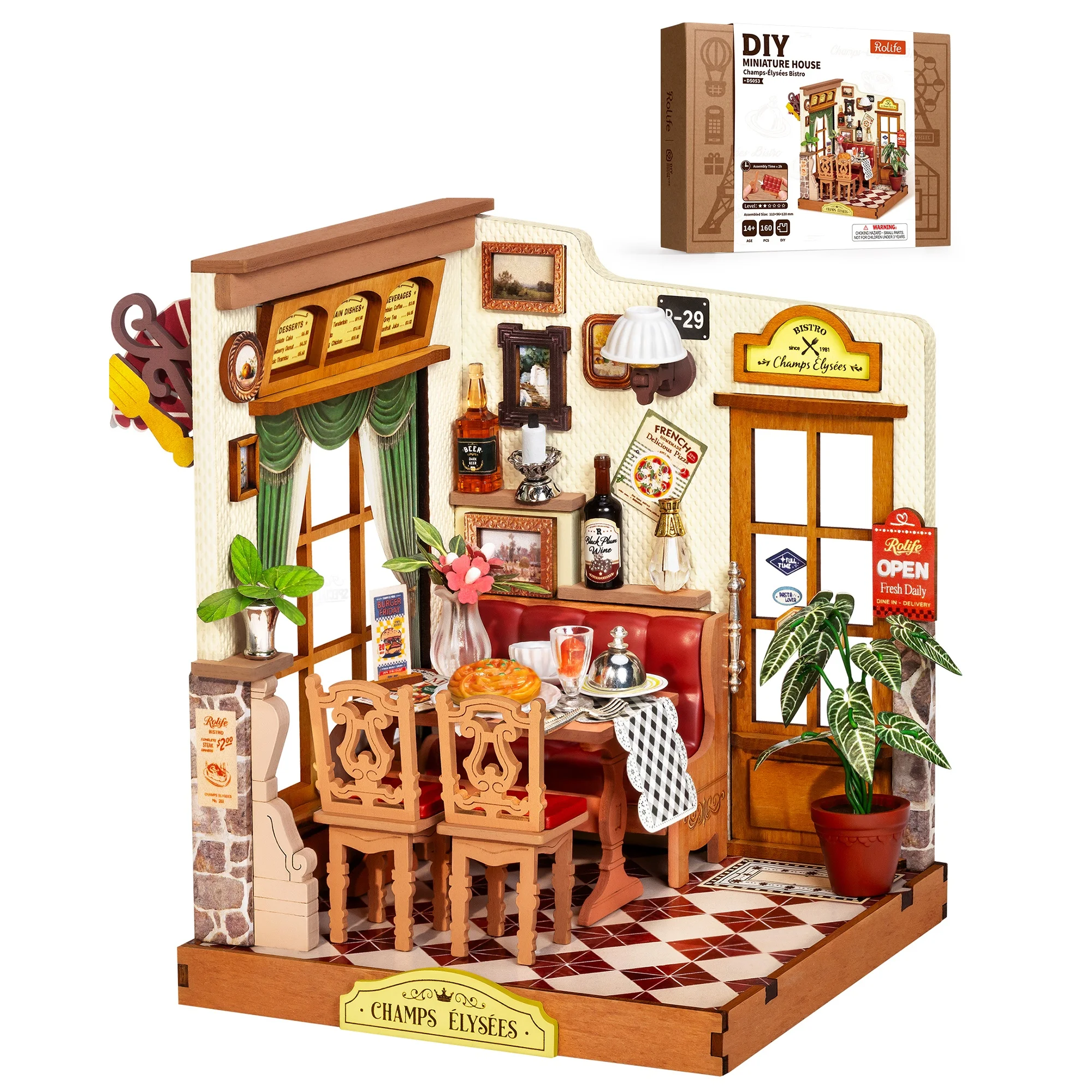 Rolife DIY Miniature House Kit Champs-Élysées Bistro Mini Dollhouse Model Building Kit Wooden 3D Puzzle Toys with LED Light for Home Decor Gift for Adults Kids Friends
Rolife DIY Miniature House Kit Champs-Élysées Bistro Mini Dollhouse Model Building Kit Wooden 3D Puzzle Toys with LED Light for Home Decor Gift for Adults Kids Friends