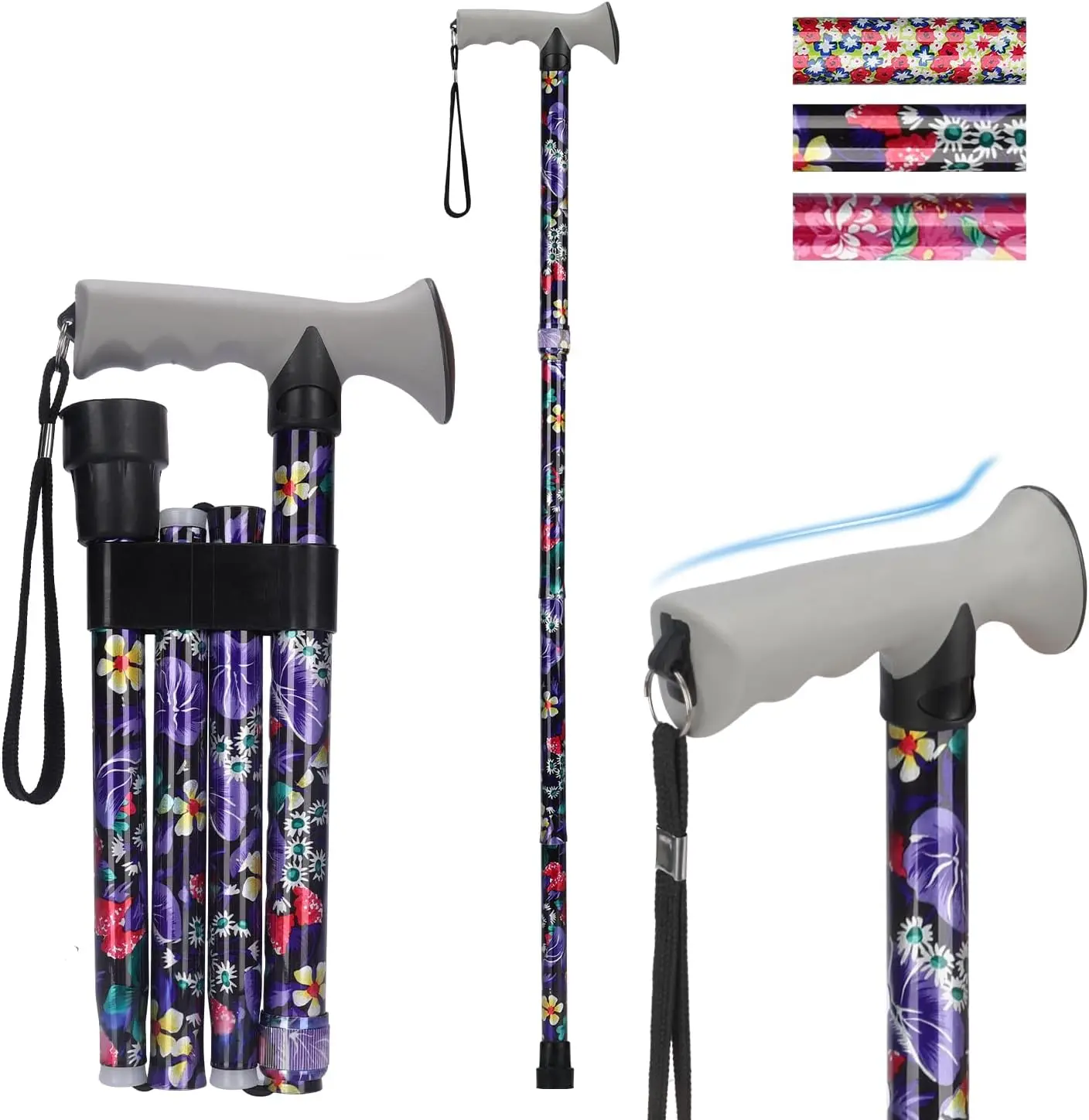 Folding Cane, Adjustable Height Lightweight Portable Travel Cane with Soft Handle for Elderly, Disabled Men Women
Folding Cane, Adjustable Height Lightweight Portable Travel Cane with Soft Handle for Elderly, Disabled Men Women