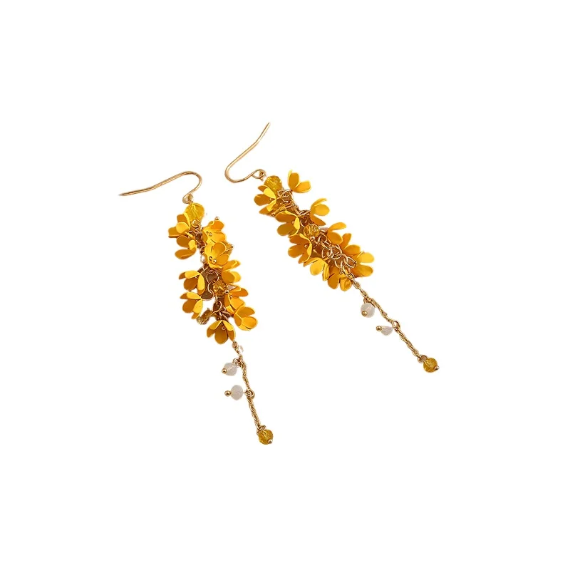 *Flower earrings female summer new super fairy temperament long tassel earrings advanced slim earrings.
*Flower earrings female summer new super fairy temperament long tassel earrings advanced slim earrings.