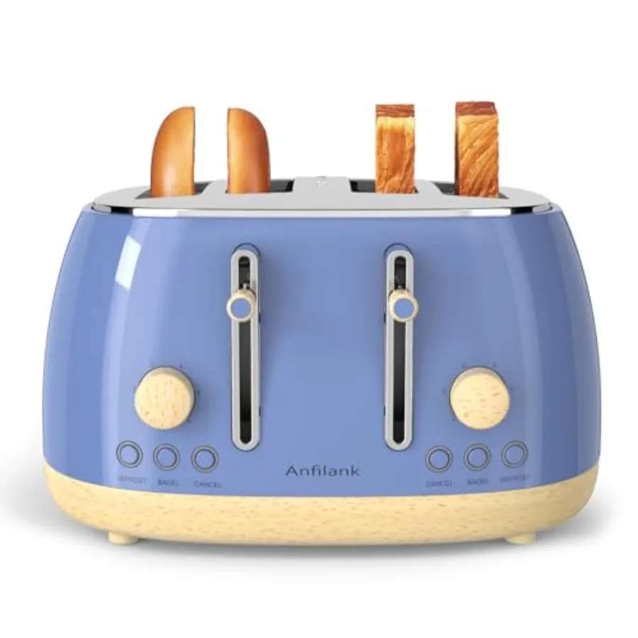 Toaster 4 SliceRetro Stainless Steel Toaster with Extra Wide Slots Cancel Bagel Defrost Function Dual Independent Control Panel
Toaster 4 SliceRetro Stainless Steel Toaster with Extra Wide Slots Cancel Bagel Defrost Function Dual Independent Control Panel
