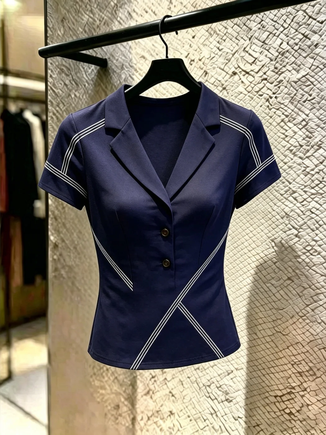 Casual Commute Style Short Sleeve Shirt Summer New plus Size Slimming Personality Match All Blue Striped Unusual Shirt
Casual Commute Style Short Sleeve Shirt Summer New plus Size Slimming Personality Match All Blue Striped Unusual Shirt