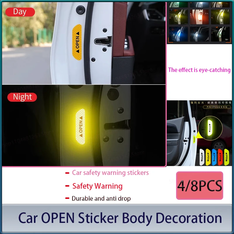 4/8PCS Reflective Car Door Stickers Safety Opening Warning Reflective Stickers Automotive Parts Exterior and Interior Stickers
4/8PCS Reflective Car Door Stickers Safety Opening Warning Reflective Stickers Automotive Parts Exterior and Interior Stickers