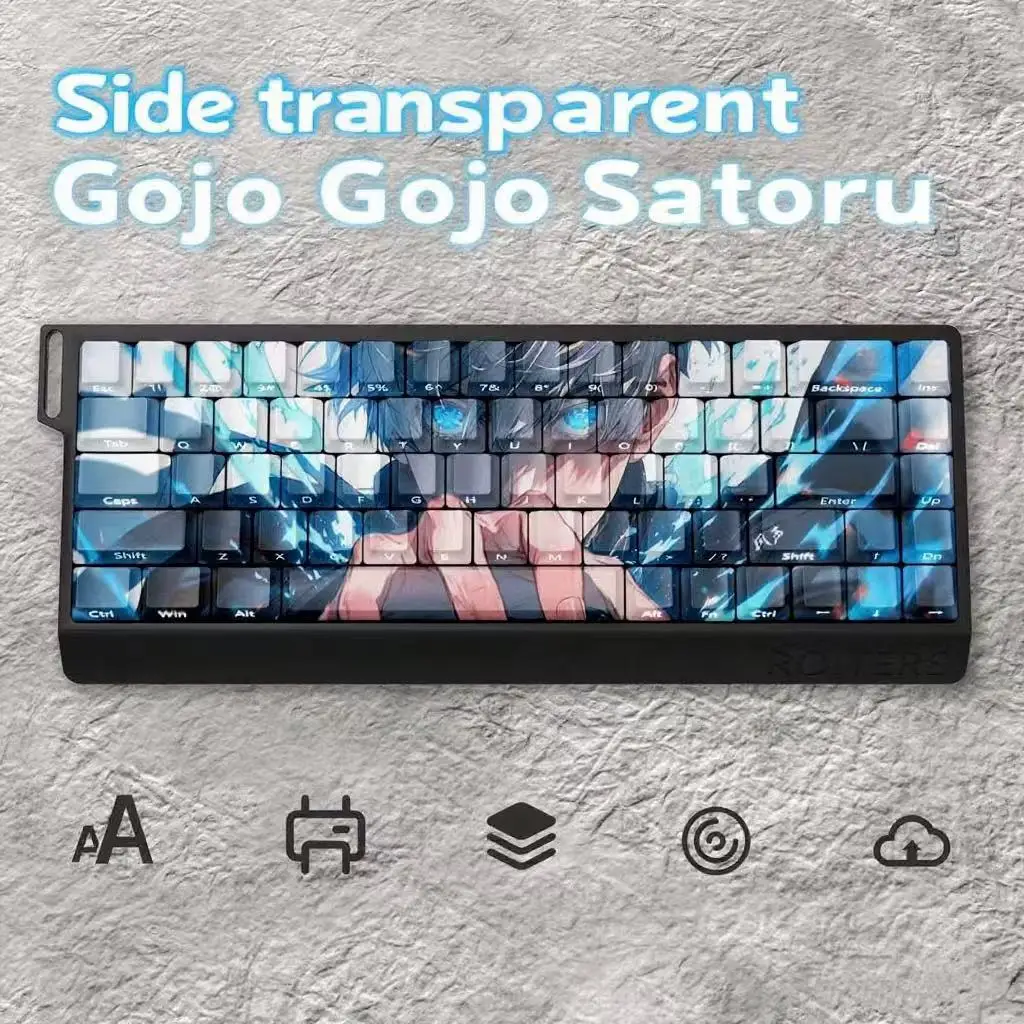 Gojo Satoru Keycaps ISO/ANSI Side Engraving PBT Anime High Value Double Shoting Key Caps Cherry Profile for Mechnical Keyboards
Gojo Satoru Keycaps ISO/ANSI Side Engraving PBT Anime High Value Double Shoting Key Caps Cherry Profile for Mechnical Keyboards