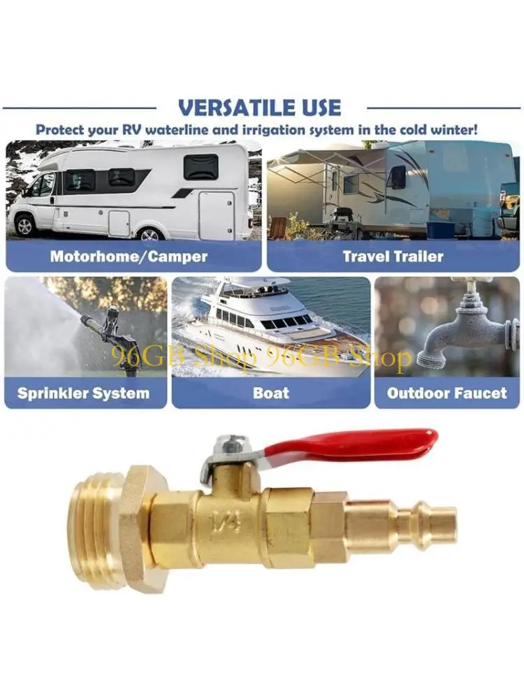 96GB Winterizing Blowout Adapter Sprinkler Wintering Blowout Adapter with 1/4'' Quick Plug 3/4" GHT Thread
96GB Winterizing Blowout Adapter Sprinkler Wintering Blowout Adapter with 1/4'' Quick Plug 3/4" GHT Thread