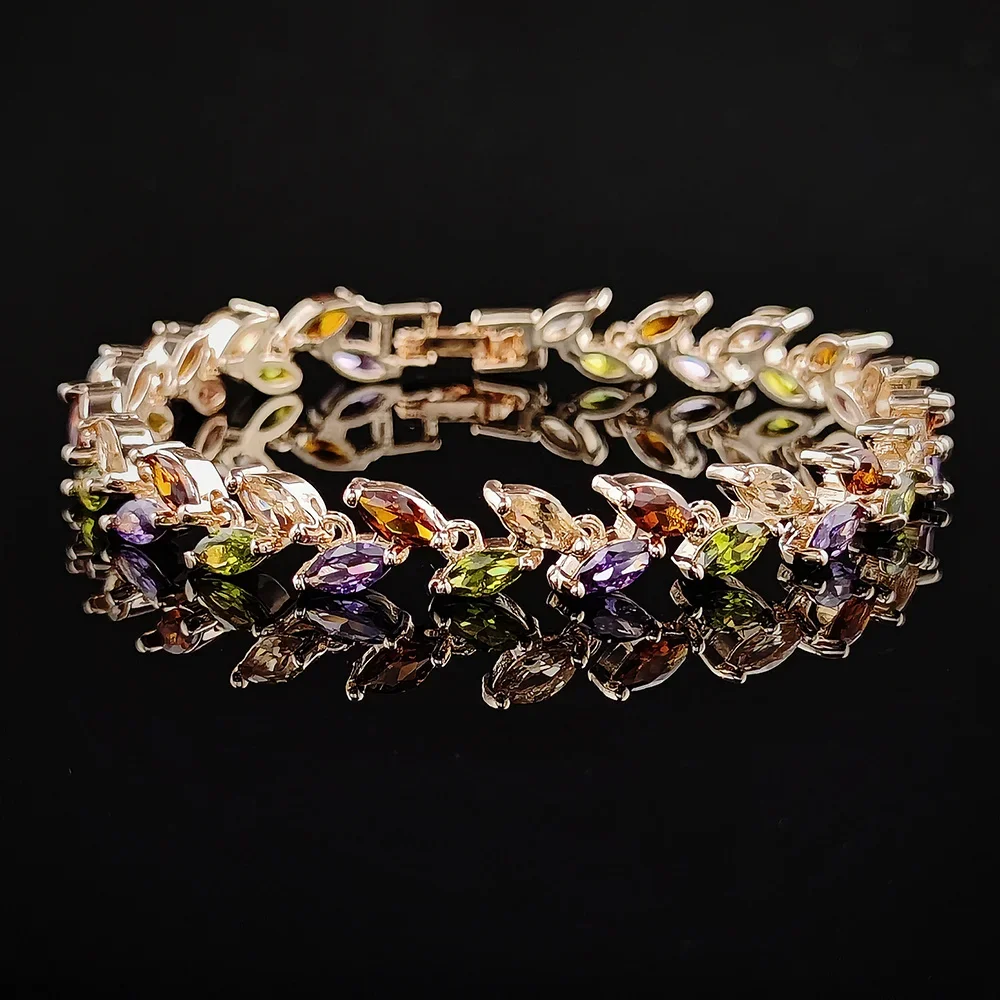 Fashion and Unique Rainbow Willow Leaf Design Niche and High-end Banquet Ceremony Bracelet for Women Free Shipping Items S5770
Fashion and Unique Rainbow Willow Leaf Design Niche and High-end Banquet Ceremony Bracelet for Women Free Shipping Items S5770