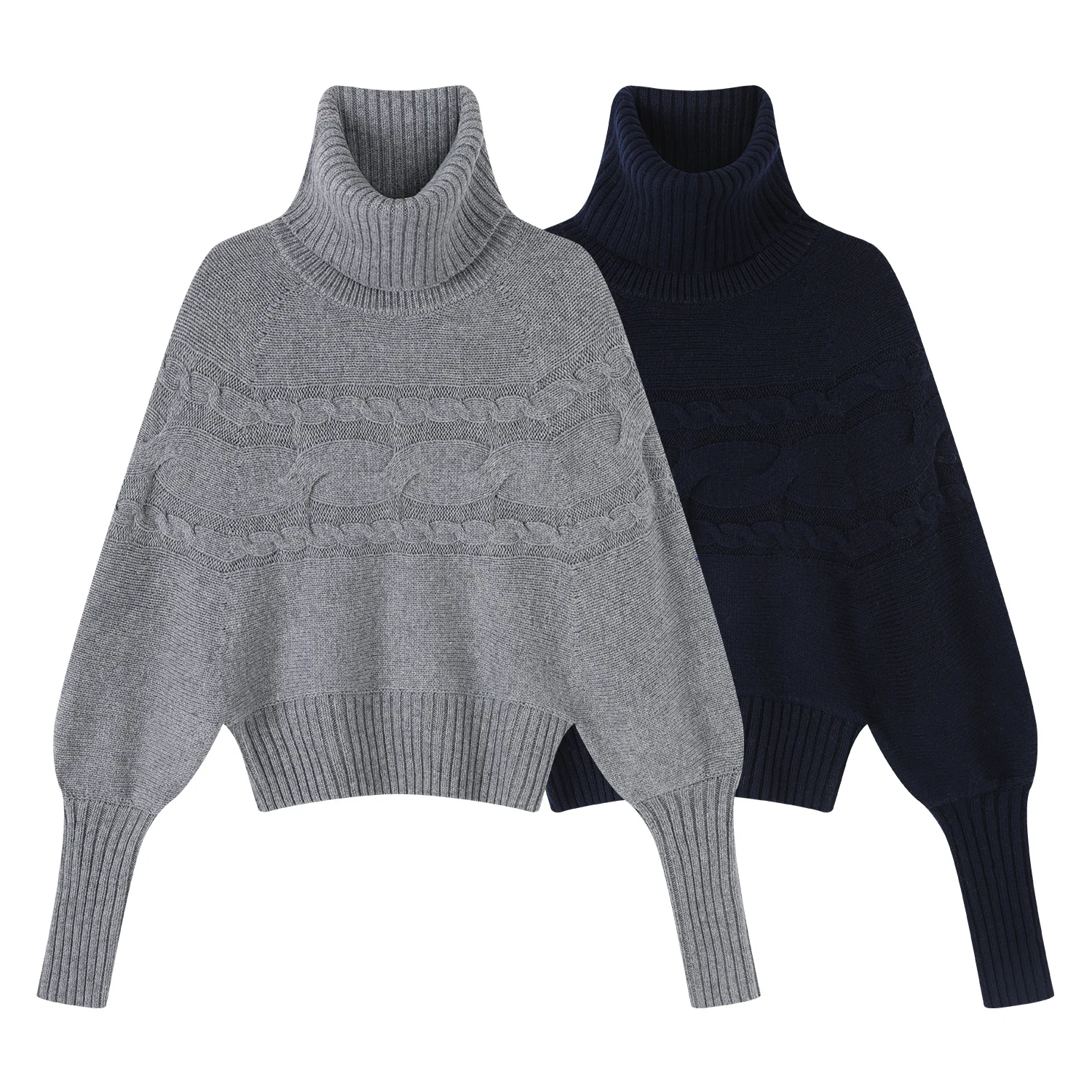 Stylish High Neck Knitted Sweater Women's Autumn Winter Batwing Sleeve Inner Wear Base Top Grey Loose Fit Comfortable Knitwear
Stylish High Neck Knitted Sweater Women's Autumn Winter Batwing Sleeve Inner Wear Base Top Grey Loose Fit Comfortable Knitwear