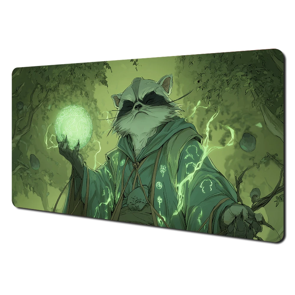 Angry Duck Doodle Fun Raccoon Design MTG Playmat Magic Card Battle Mat Non-Slip Stitched Edge tapete magic mtg Tabletop playmat