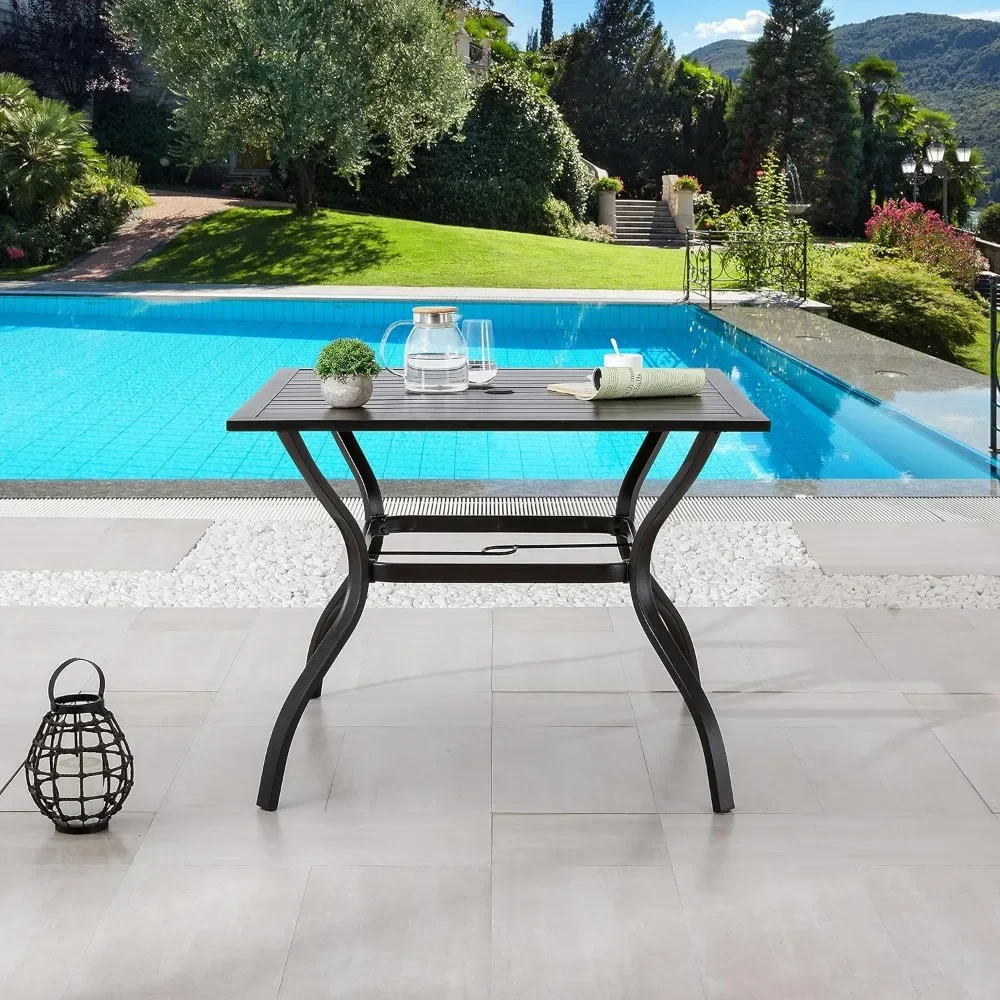 XMSJ Outdoor Tables,Square Metal Steel Frame Rust Proof, with Umbrella Hole Design, Easy To Assemble Outdoor Tables
XMSJ Outdoor Tables,Square Metal Steel Frame Rust Proof, with Umbrella Hole Design, Easy To Assemble Outdoor Tables