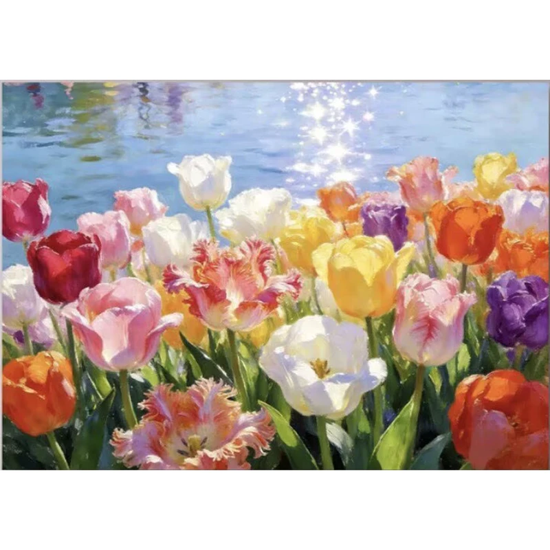 9CT 14ct Waterside Tulips Printed Kits Cross Stitch Embroidery DIY Needlework Set Crafts With Needles Threads 62 Colors
9CT 14ct Waterside Tulips Printed Kits Cross Stitch Embroidery DIY Needlework Set Crafts With Needles Threads 62 Colors