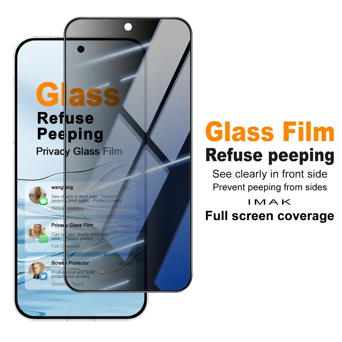 IMAK Privacy Tempered Glass for OPPO K15 Pro+ 5G Screen Protector Film
IMAK Privacy Tempered Glass for OPPO K15 Pro+ 5G Screen Protector Film