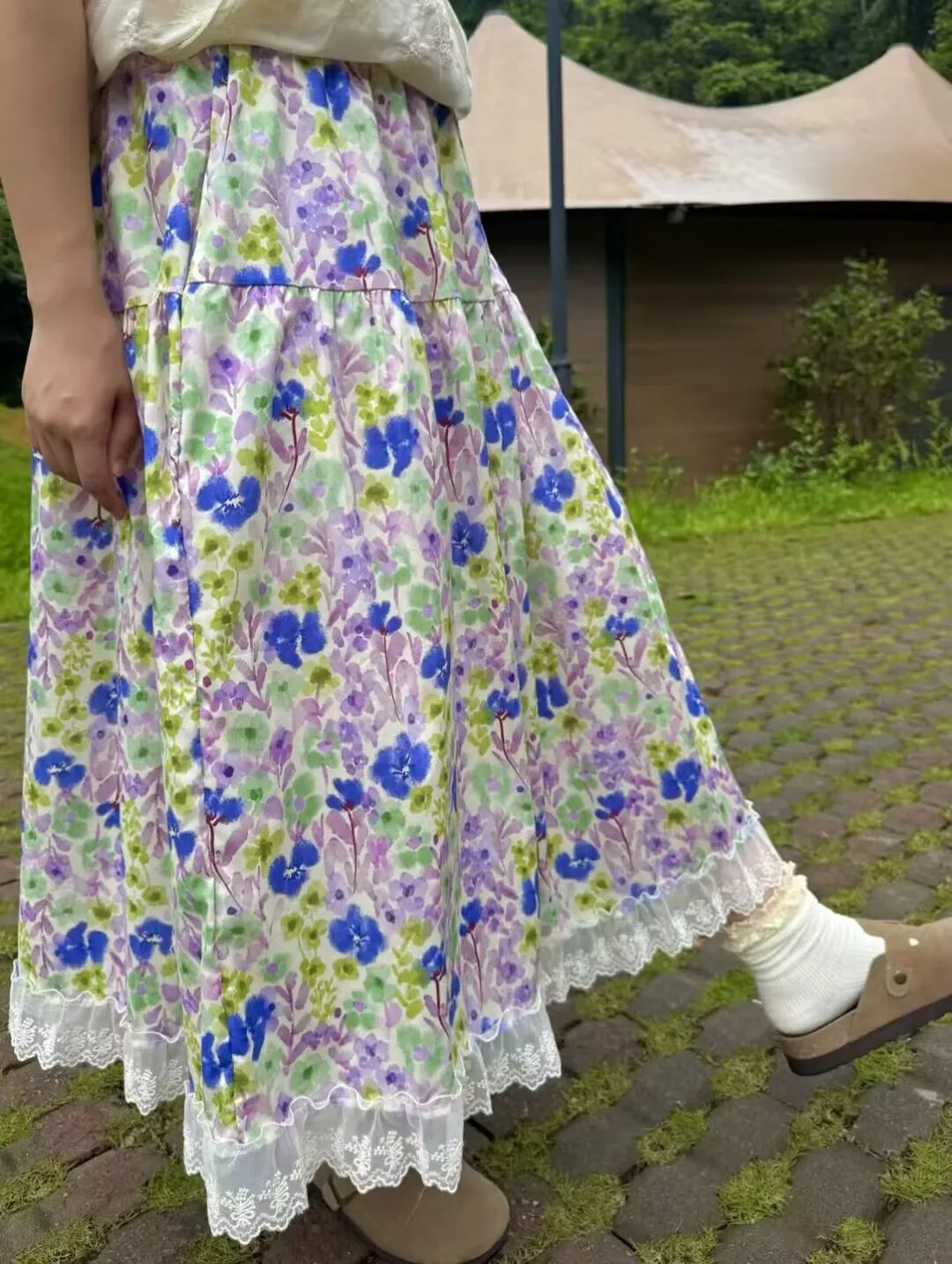 Mori Girl Purple Color Floral Print Cotton A- Line Midi Skirt Women's Summer Patchwork New Artistic Fresh Elastic Waist Skirt
Mori Girl Purple Color Floral Print Cotton A- Line Midi Skirt Women's Summer Patchwork New Artistic Fresh Elastic Waist Skirt