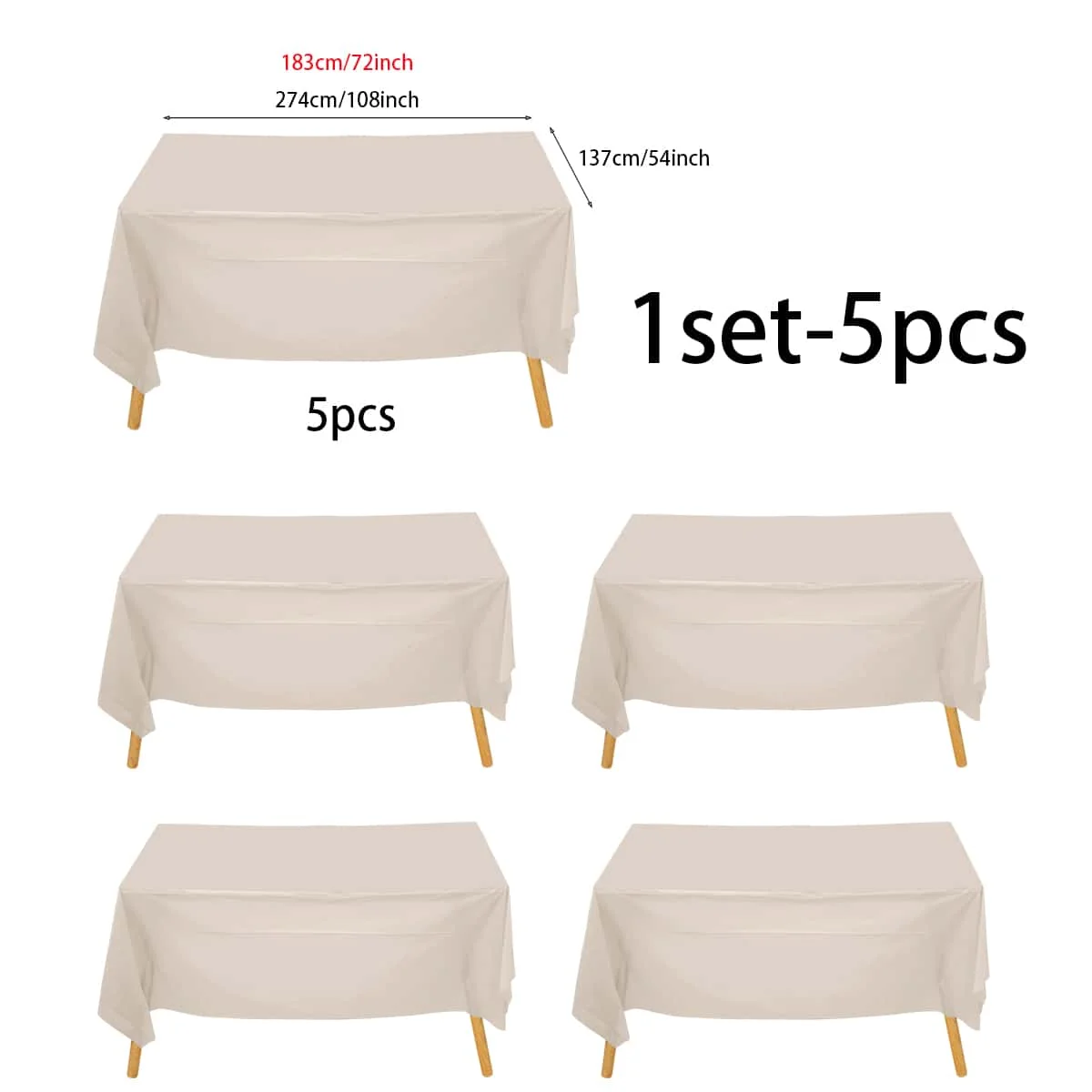 5pcs Disposable Plastic Party Tablecloth Pe Birthday Dessert Table Cover Solid White For Party Decoration,Christmas
5pcs Disposable Plastic Party Tablecloth Pe Birthday Dessert Table Cover Solid White For Party Decoration,Christmas