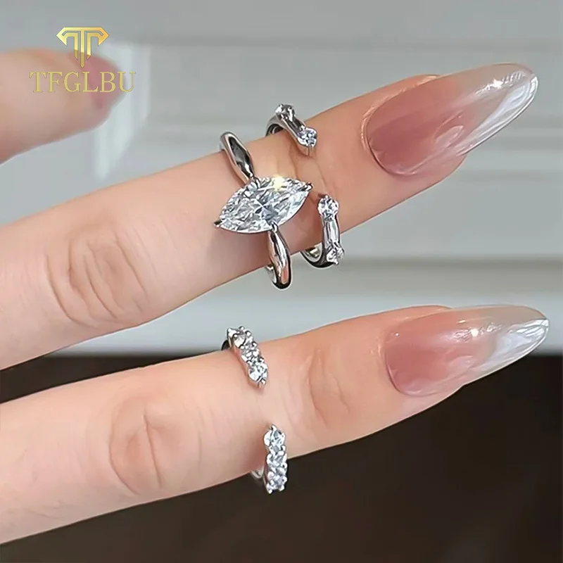 TFGLBU Trendy 1/2/3CT D Color Marquise Cut Moissanite Band with Gra Certificate S925 Silver Wedding Rings for Women Wholesale
TFGLBU Trendy 1/2/3CT D Color Marquise Cut Moissanite Band with Gra Certificate S925 Silver Wedding Rings for Women Wholesale