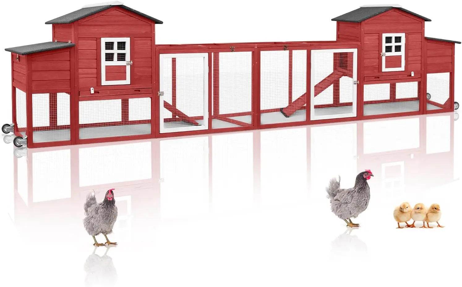 158" L Large Chicken Coop with Run, Chicken Hen House with Nesting Boxes, Wheels, Outdoor Indoor Mobile Rabbit Hutch, Poultry Ca
158" L Large Chicken Coop with Run, Chicken Hen House with Nesting Boxes, Wheels, Outdoor Indoor Mobile Rabbit Hutch, Poultry Ca