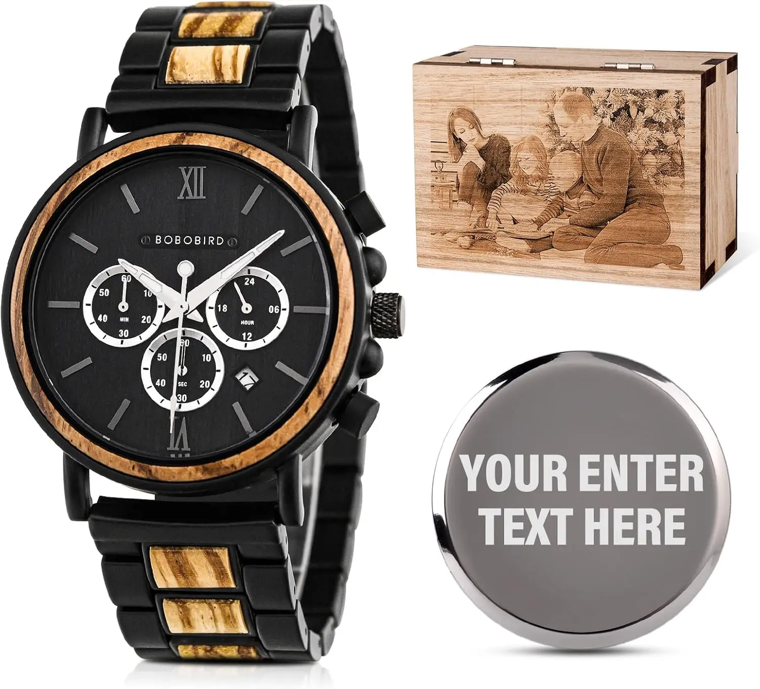 Custom Engraved Wooden Watch for Men - Personalized Anniversary Birthday Gift
Custom Engraved Wooden Watch for Men - Personalized Anniversary Birthday Gift
