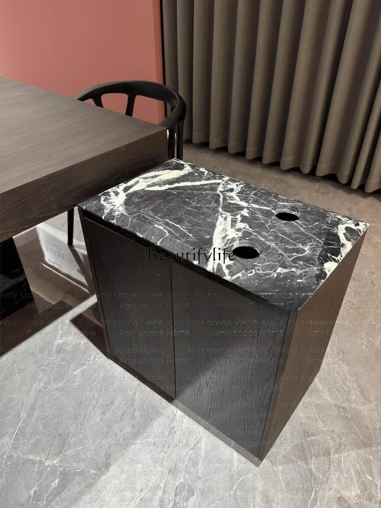 Italian minimalist black and white flower marble tea cabinet designer inlaid integrated boiling table tea table side cabinet
Italian minimalist black and white flower marble tea cabinet designer inlaid integrated boiling table tea table side cabinet