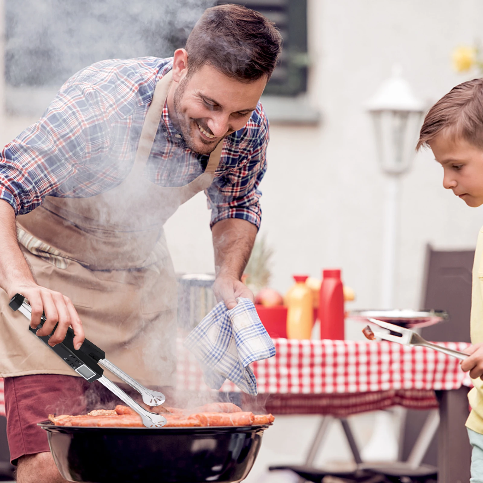 1Set Bbq Tong with Thermometer Stainless Steel Food Temperature Measurable Tongs for Grilling Meat Steak Baking Outdoor Cooking
1Set Bbq Tong with Thermometer Stainless Steel Food Temperature Measurable Tongs for Grilling Meat Steak Baking Outdoor Cooking