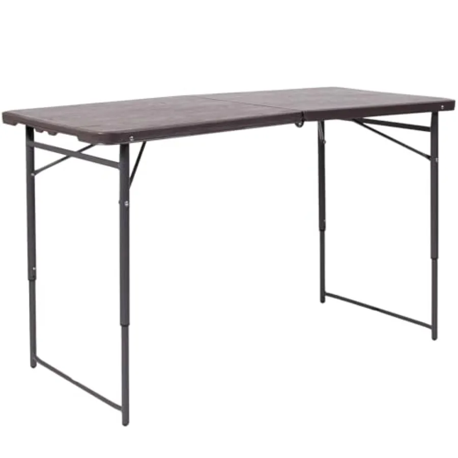 Mills 4-Foot Height Adjustable Bi-Fold Brown Wood Grain Plastic Folding Table with Carrying Handle
Mills 4-Foot Height Adjustable Bi-Fold Brown Wood Grain Plastic Folding Table with Carrying Handle