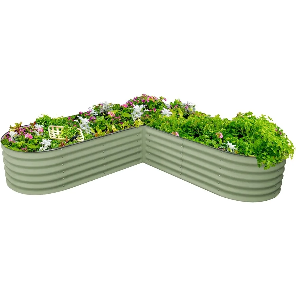 Vego garden 17" Tall L-Shape Raised Garden Bed Metal Raised Planter Bed for Vegetables Flowers Ground Planter Box, Large Size
Vego garden 17" Tall L-Shape Raised Garden Bed Metal Raised Planter Bed for Vegetables Flowers Ground Planter Box, Large Size