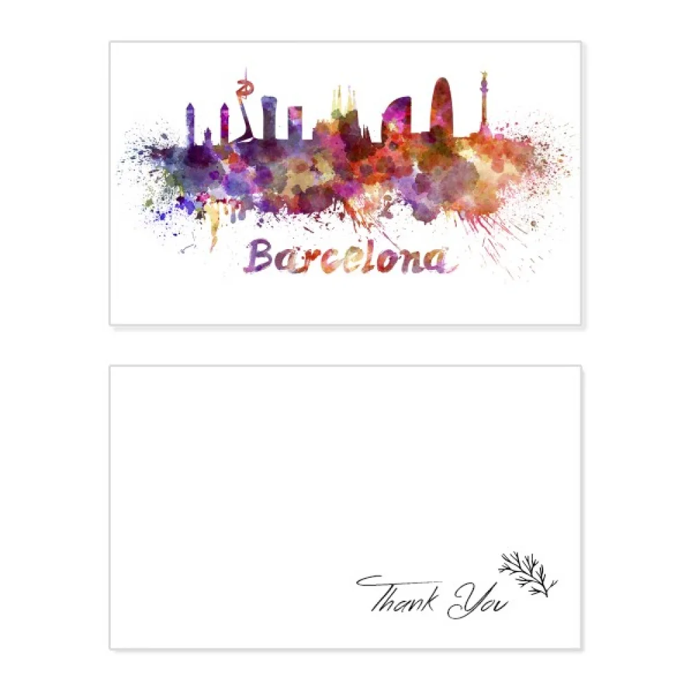 Barcelona Spain City Watercolor Thank You Card Birthday Paper Greeting Wedding Appreciation
Barcelona Spain City Watercolor Thank You Card Birthday Paper Greeting Wedding Appreciation
