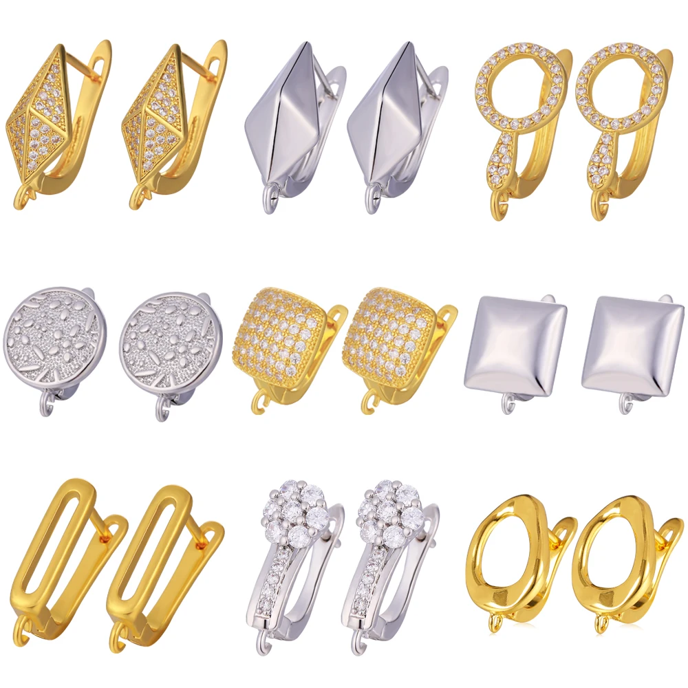 JUYA Handmade Cubic Zirconia Earrings Hooks Fashion Rhinestone Copper Gold Earring Clasps For DIY Earrings Jewelry Accessories
JUYA Handmade Cubic Zirconia Earrings Hooks Fashion Rhinestone Copper Gold Earring Clasps For DIY Earrings Jewelry Accessories