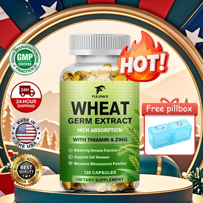 Premium Wheat Germ Extract Capsules, Enhance Immunity, Promote Cell Renewal, Anti-aging, Improve Skin, Hair, Digestive Function
Premium Wheat Germ Extract Capsules, Enhance Immunity, Promote Cell Renewal, Anti-aging, Improve Skin, Hair, Digestive Function