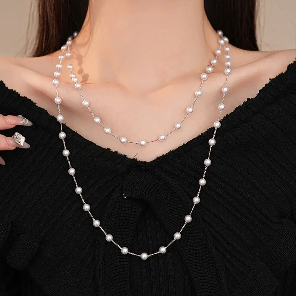 High-end Double-layer Long Pearl Necklace Fashion Gifts Sweater Chain Folded Jewelry Simulated Pearl Collarbone Chain Party
High-end Double-layer Long Pearl Necklace Fashion Gifts Sweater Chain Folded Jewelry Simulated Pearl Collarbone Chain Party