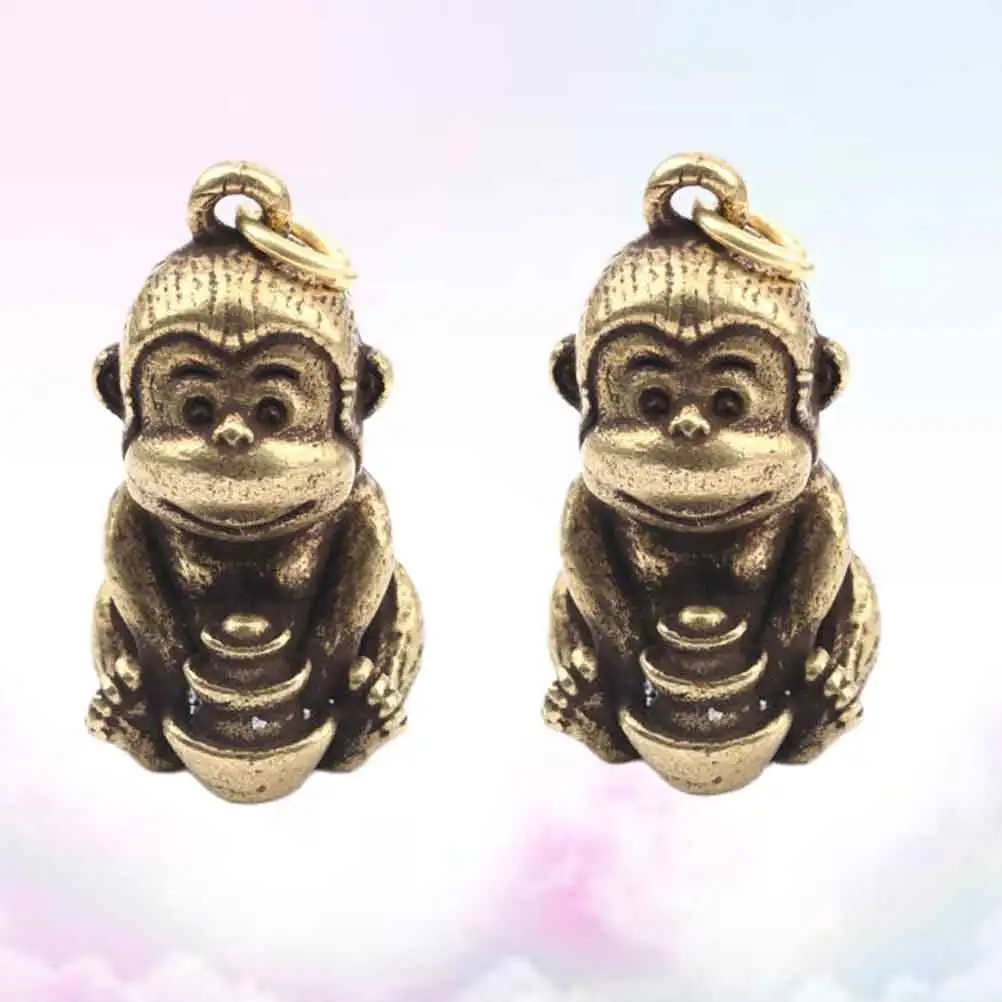 2 Pcs Zodiac Monkey Shaped Decor Premium Metal Key Chain Pendant Home Desktop Adornment Creative Gifts Yellow Bronze Monkey
2 Pcs Zodiac Monkey Shaped Decor Premium Metal Key Chain Pendant Home Desktop Adornment Creative Gifts Yellow Bronze Monkey