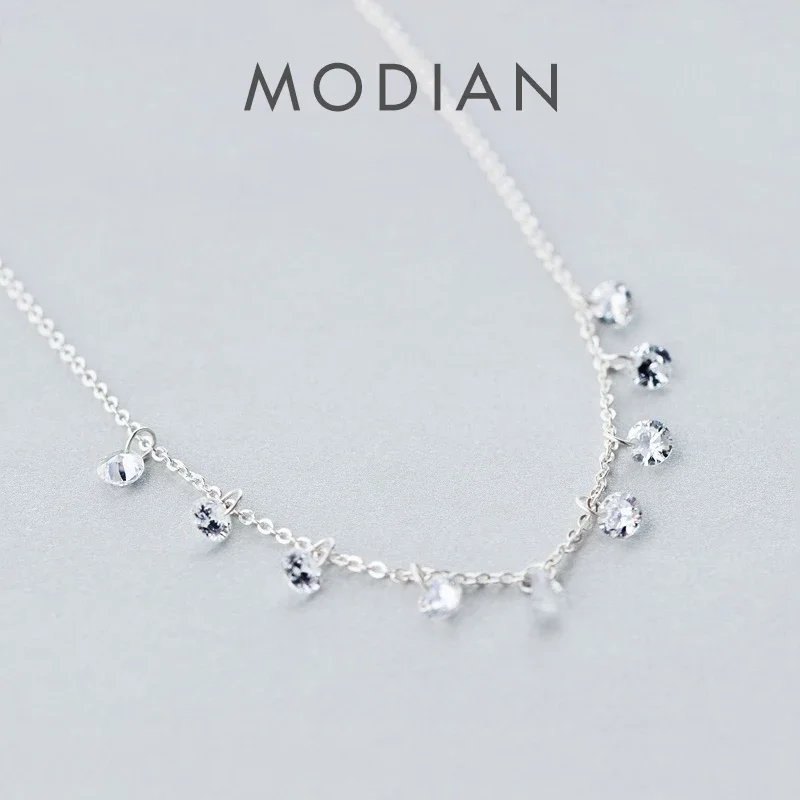Modian New Luxury Paved Round CZ Link Chain Necklace Female Brand Short Metal Necklaces 925 Sterling Silver Wedding Jewelry
Modian New Luxury Paved Round CZ Link Chain Necklace Female Brand Short Metal Necklaces 925 Sterling Silver Wedding Jewelry