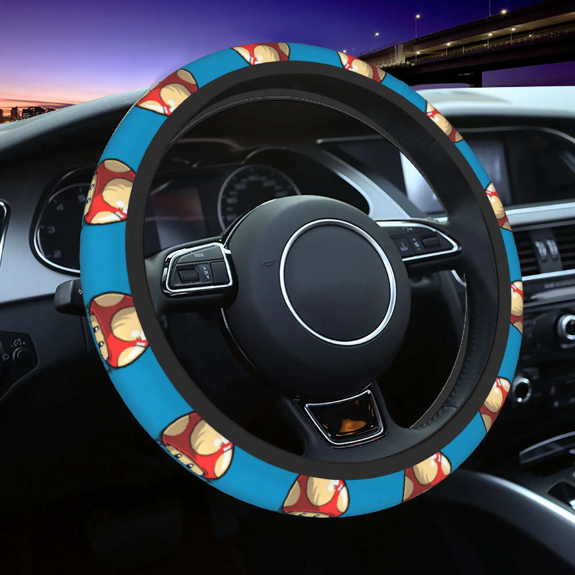Marios Mushroom Car Steering Wheel Cover 38cm Games Steering Wheel Protective Cover Elastische Auto Decoration Car Accessories
Marios Mushroom Car Steering Wheel Cover 38cm Games Steering Wheel Protective Cover Elastische Auto Decoration Car Accessories