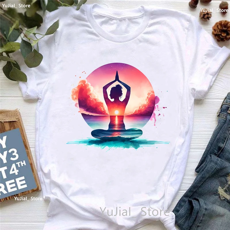 Sunrise Yoga Meditation Printed T Shirt Women Clothes 2024 Summer Fashion T-Shirt Femme Casual White T-Shirt Female
Sunrise Yoga Meditation Printed T Shirt Women Clothes 2024 Summer Fashion T-Shirt Femme Casual White T-Shirt Female