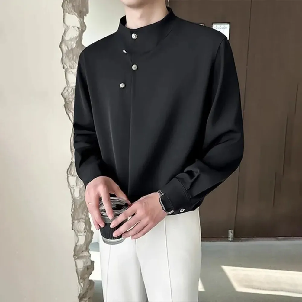 Mens Shirt Plain Business Casual Shirt Spring Daily Commuting Stand Collar Versatile Long-Sleeve Top Men'S Clothing 2025 New
Mens Shirt Plain Business Casual Shirt Spring Daily Commuting Stand Collar Versatile Long-Sleeve Top Men'S Clothing 2025 New