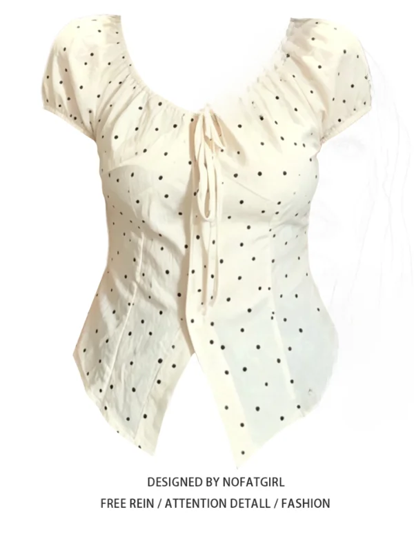 Romantic Polka Dot Bubble Sleeve Shirt Women's Summer New Square Collar Belt Design Sense Top plus Size Comfortable Breathable
Romantic Polka Dot Bubble Sleeve Shirt Women's Summer New Square Collar Belt Design Sense Top plus Size Comfortable Breathable