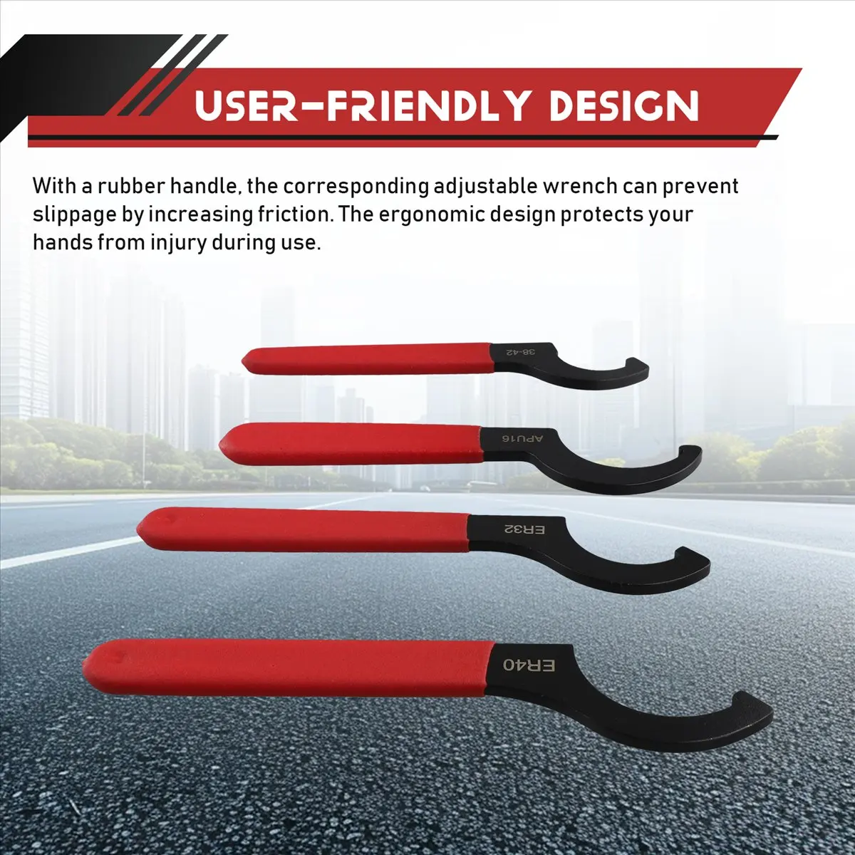 A75K Coilover Wrench, Hook Wrenches Tools Set Shock Spanner Wrench Set C-Shape Spanner Adjustable Spanners Adjustment Tool
A75K Coilover Wrench, Hook Wrenches Tools Set Shock Spanner Wrench Set C-Shape Spanner Adjustable Spanners Adjustment Tool