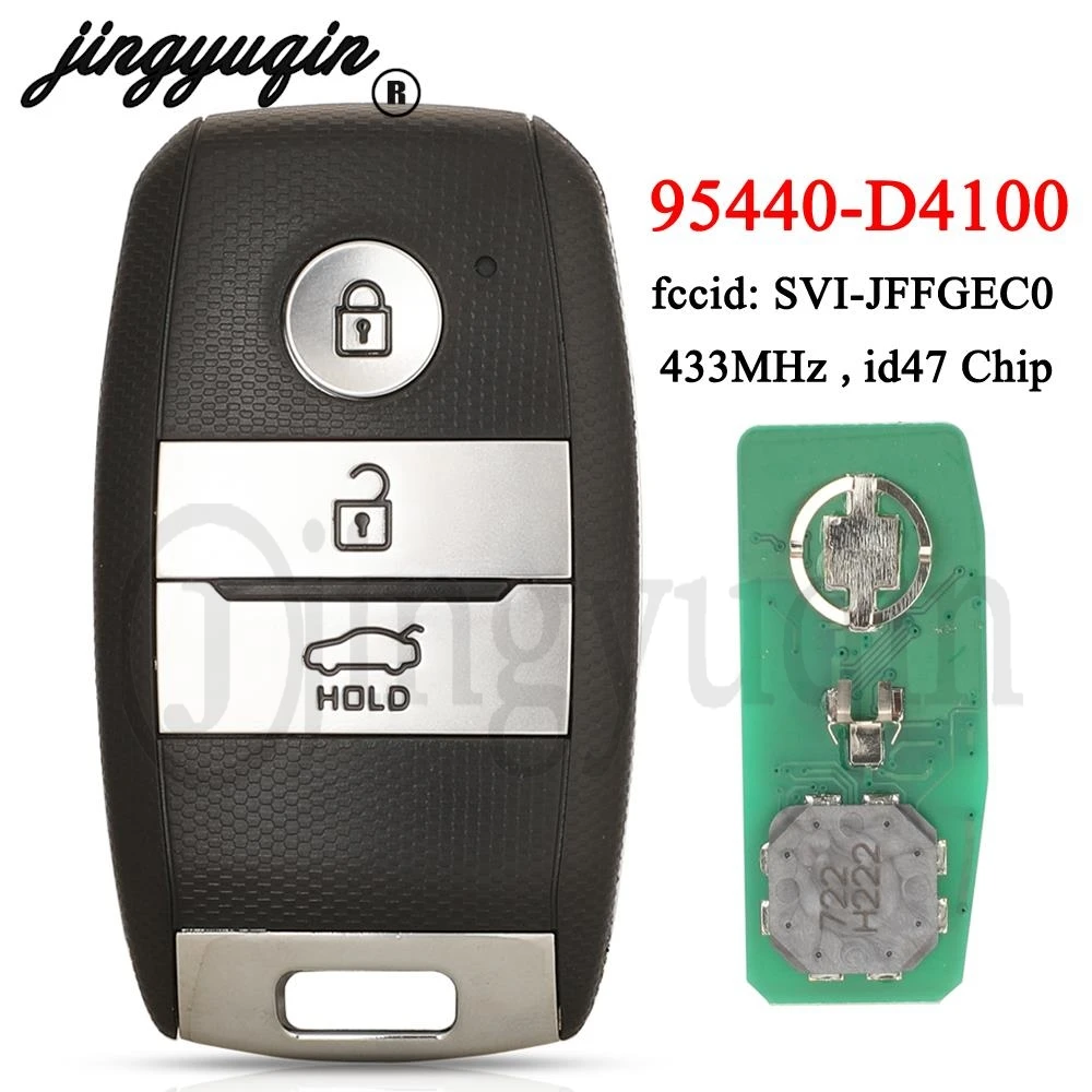 jingyuqin 95440-D4100 Car Remote Smart Key 433MHz ID47 Chip For Kia Optima 2016-2018 FCCID: SVI-JFFGEC0 Fob 3 Buttons
jingyuqin 95440-D4100 Car Remote Smart Key 433MHz ID47 Chip For Kia Optima 2016-2018 FCCID: SVI-JFFGEC0 Fob 3 Buttons
