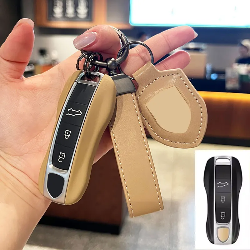 For Porsche Panamera Cayenne 92A Macan 95B 911 718 Taycan Boxster Cayman Beige Leather Car Keychain Case Shell Cover Accessories
For Porsche Panamera Cayenne 92A Macan 95B 911 718 Taycan Boxster Cayman Beige Leather Car Keychain Case Shell Cover Accessories
