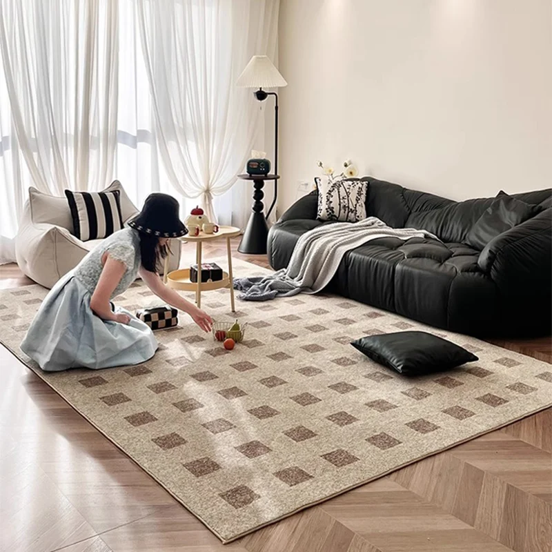 Retro Living Room Carpet Modern Simple Plaid Brown Sofa Coffee Table Plush Floor Mat Machine Washable Easy To Care Non-slip Rugs
Retro Living Room Carpet Modern Simple Plaid Brown Sofa Coffee Table Plush Floor Mat Machine Washable Easy To Care Non-slip Rugs