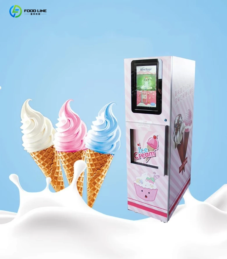 Commercial automatic cone ice cream vending machine with bank card payment
Commercial automatic cone ice cream vending machine with bank card payment