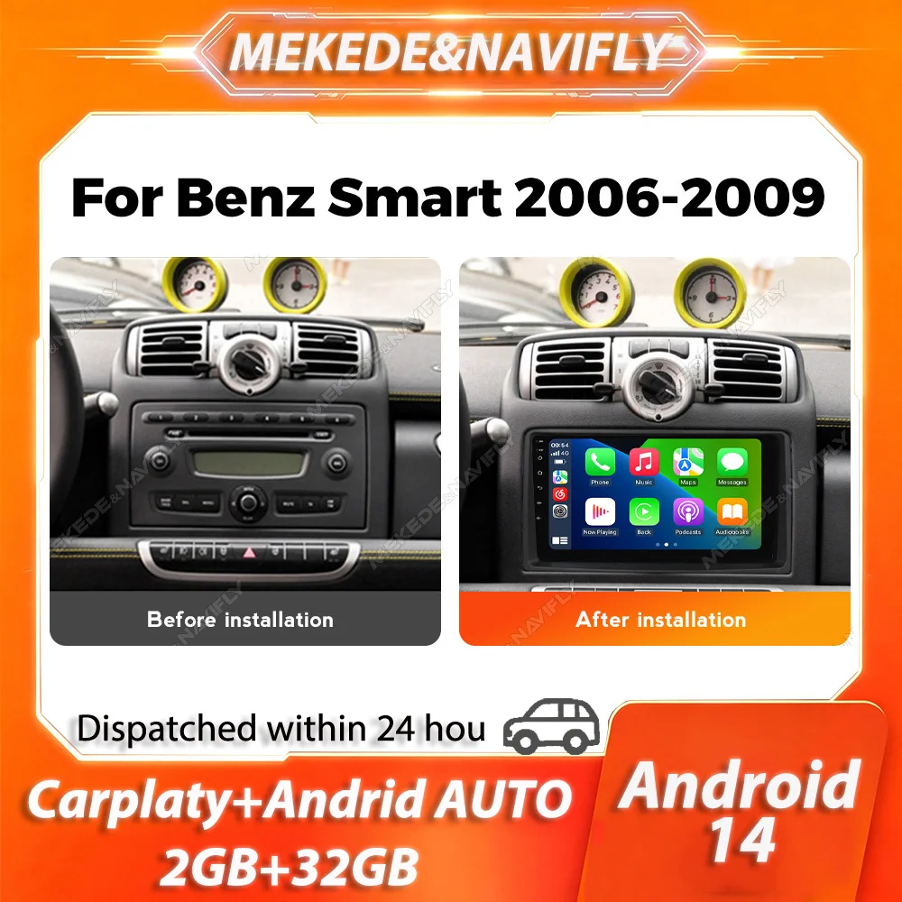 Android 14 Intelligent car system For Mercedes Benz Smart Fortwo 451 2005-2015 Car Radio Multimedia Carplay Stereo No 2 Din DVD
Android 14 Intelligent car system For Mercedes Benz Smart Fortwo 451 2005-2015 Car Radio Multimedia Carplay Stereo No 2 Din DVD