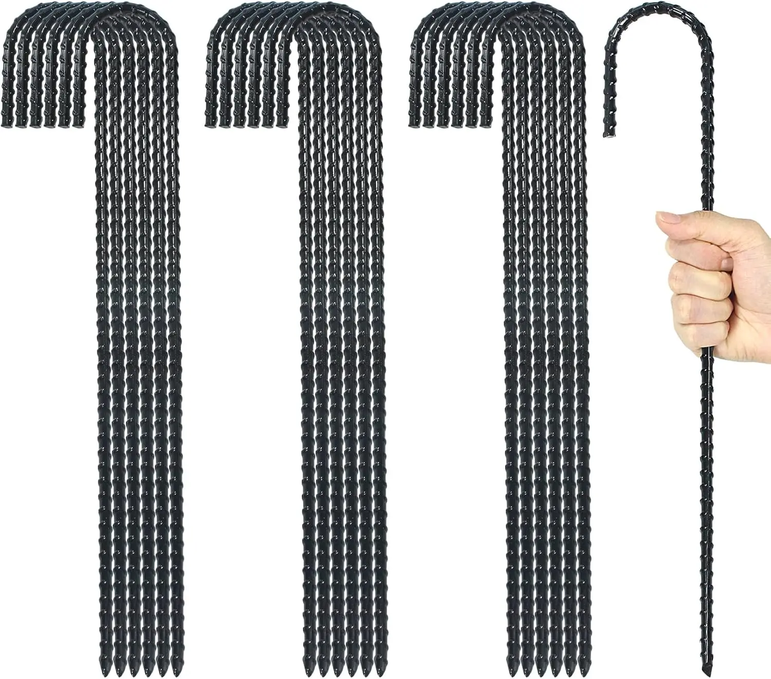 16 Inch Ground Rebar Stakes, J Hook Heavy Duty Rust Proof Coated Steel Anchors with Chisel Point for Tent Canopy
16 Inch Ground Rebar Stakes, J Hook Heavy Duty Rust Proof Coated Steel Anchors with Chisel Point for Tent Canopy