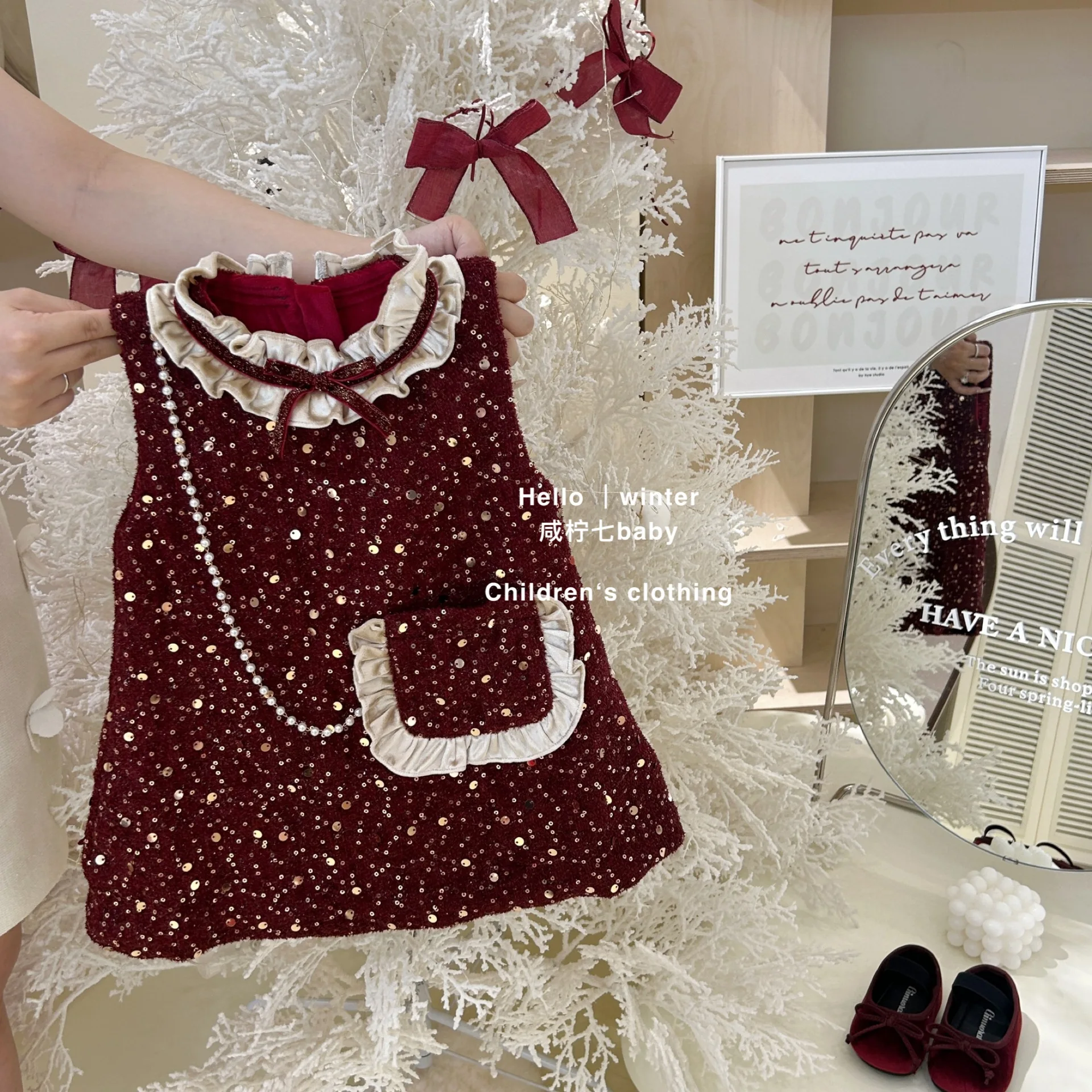 Toddler Girl Fleece Sundress Autumn Winter Plus Velvet Warm Kid Girl Vestido Bow Lace Collar Sleeveless Sequin Little Girl Dress
Toddler Girl Fleece Sundress Autumn Winter Plus Velvet Warm Kid Girl Vestido Bow Lace Collar Sleeveless Sequin Little Girl Dress