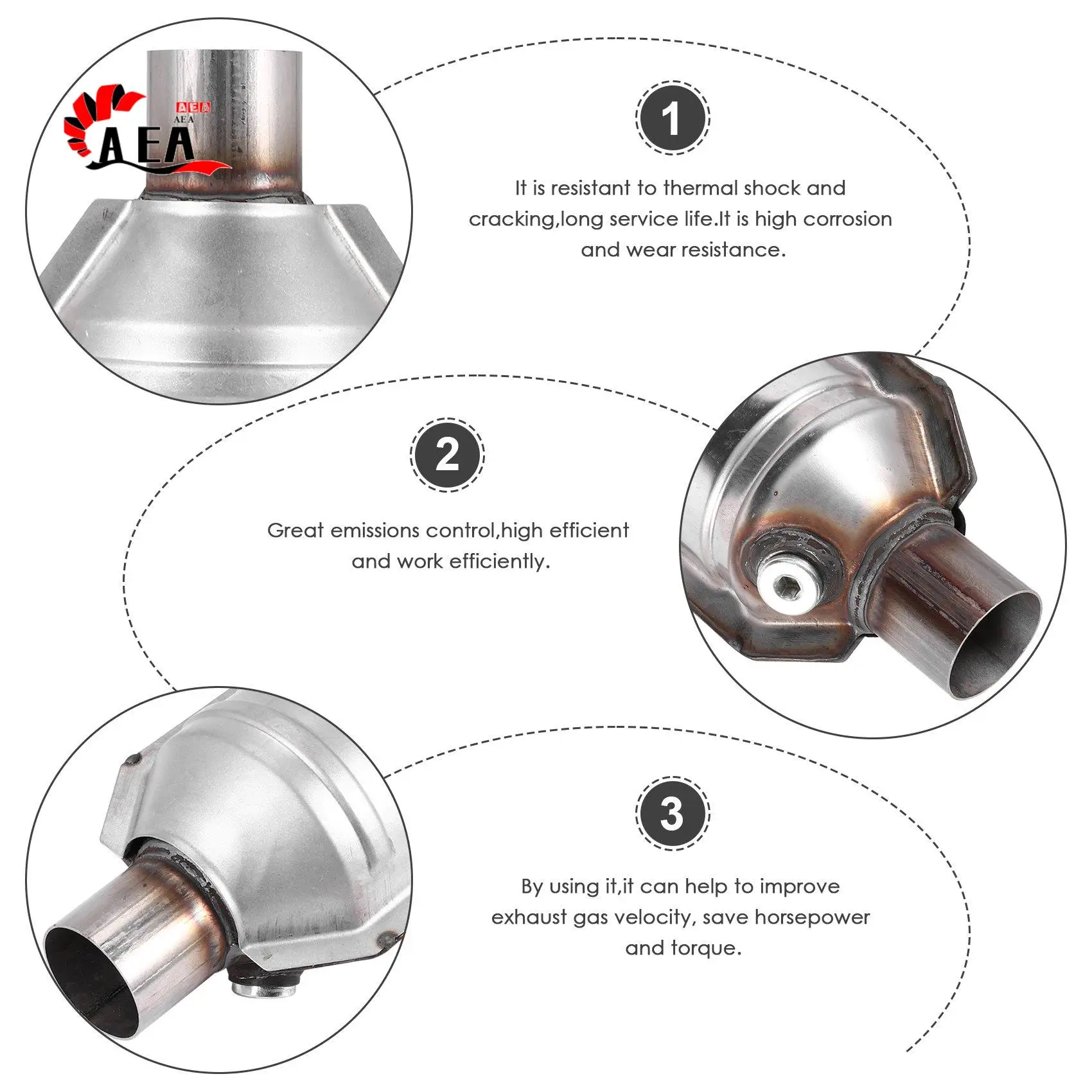 AEA0-Inlet/Outlet Universal Catalytic Converter, With O2 Port & Heat Shield 53004 Car Stainless Steel Catalytic Converter
AEA0-Inlet/Outlet Universal Catalytic Converter, With O2 Port & Heat Shield 53004 Car Stainless Steel Catalytic Converter