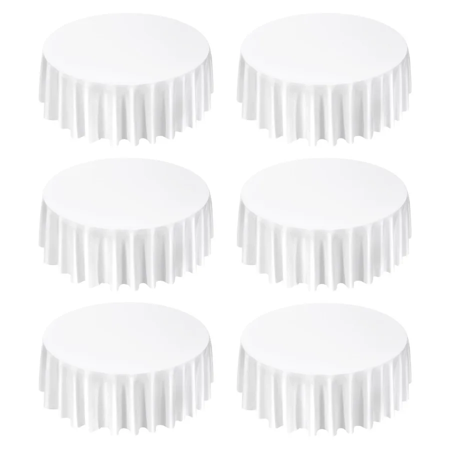 White Round Tablecloths 6 Pack 120-Inch Diameter Durable and Wrinkle-Resistant Machine Washable Polyester Fabric Ideal for Wedd
White Round Tablecloths 6 Pack 120-Inch Diameter Durable and Wrinkle-Resistant Machine Washable Polyester Fabric Ideal for Wedd