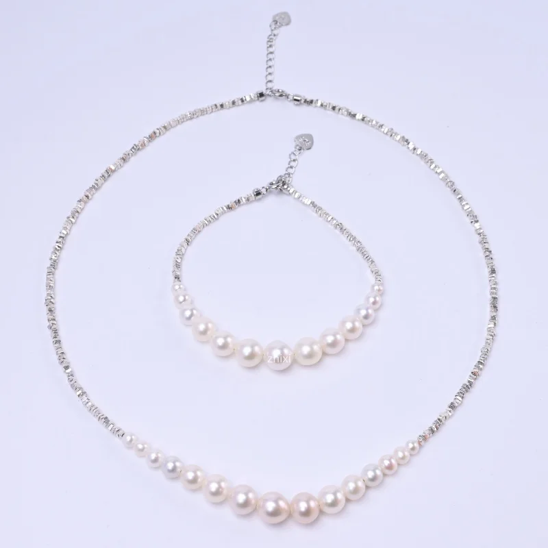 Ювелирные наборы из натурального пресноводного жемчуга, серебро 925 пробы, изысканное ожерелье, браслет, белый жемчуг, модный подарок для женщин T103
Ювелирные наборы из натурального пресноводного жемчуга, серебро 925 пробы, изысканное ожерелье, браслет, белый жемчуг, модный подарок для женщин T103