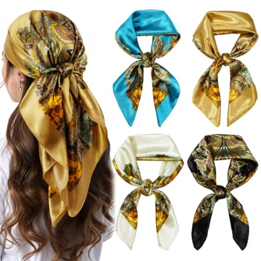 AUAUY Head Scarf for Women's Hair, 35/27.5/23.6 Inch Square Satin Head Hair Scarf, Printed Fashion Neck Scarves
AUAUY Head Scarf for Women's Hair, 35/27.5/23.6 Inch Square Satin Head Hair Scarf, Printed Fashion Neck Scarves