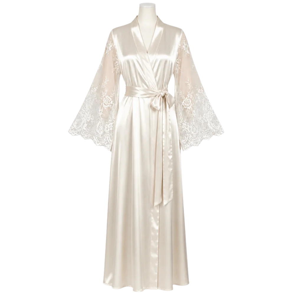 Nightwear Long Sleeve Satin Night Robe Plus Size V Neck Silk Satin Nightdress Sleepwear Comfortable Lady Pajamas Sleeping Gown
Nightwear Long Sleeve Satin Night Robe Plus Size V Neck Silk Satin Nightdress Sleepwear Comfortable Lady Pajamas Sleeping Gown