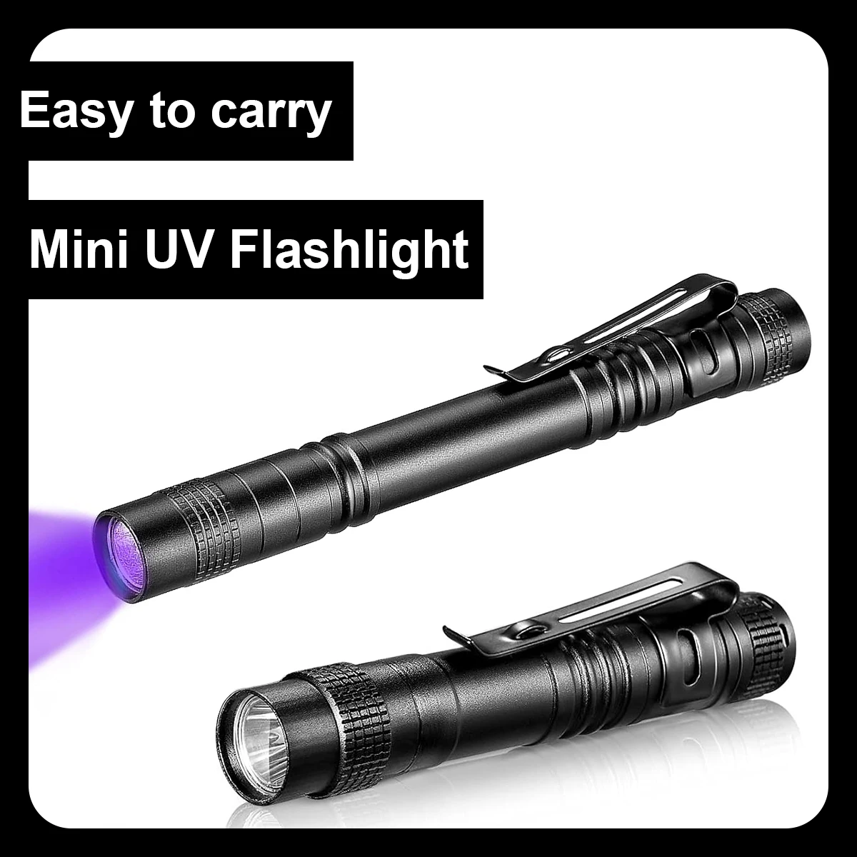 2PCS UV Flashlight 365nm Ultraviolet Torch With Pen Clip Portable Use AAA Batteries Light Pet Urine Scorpion Detector UV Lamp
2PCS UV Flashlight 365nm Ultraviolet Torch With Pen Clip Portable Use AAA Batteries Light Pet Urine Scorpion Detector UV Lamp